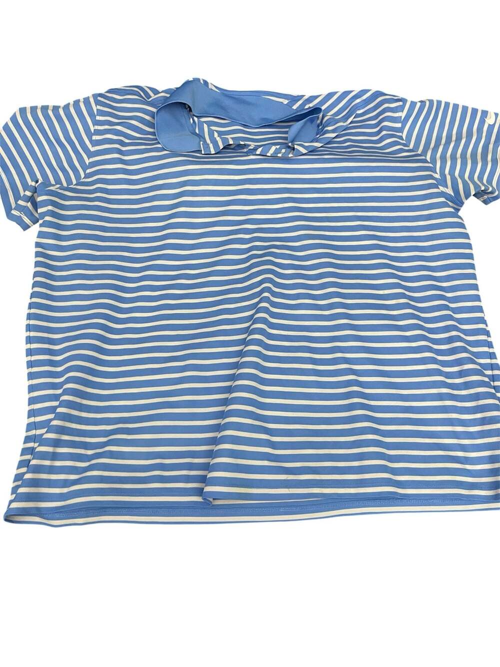 Nike Dri-Fit Blue and White Striped Polo Shirt XXL